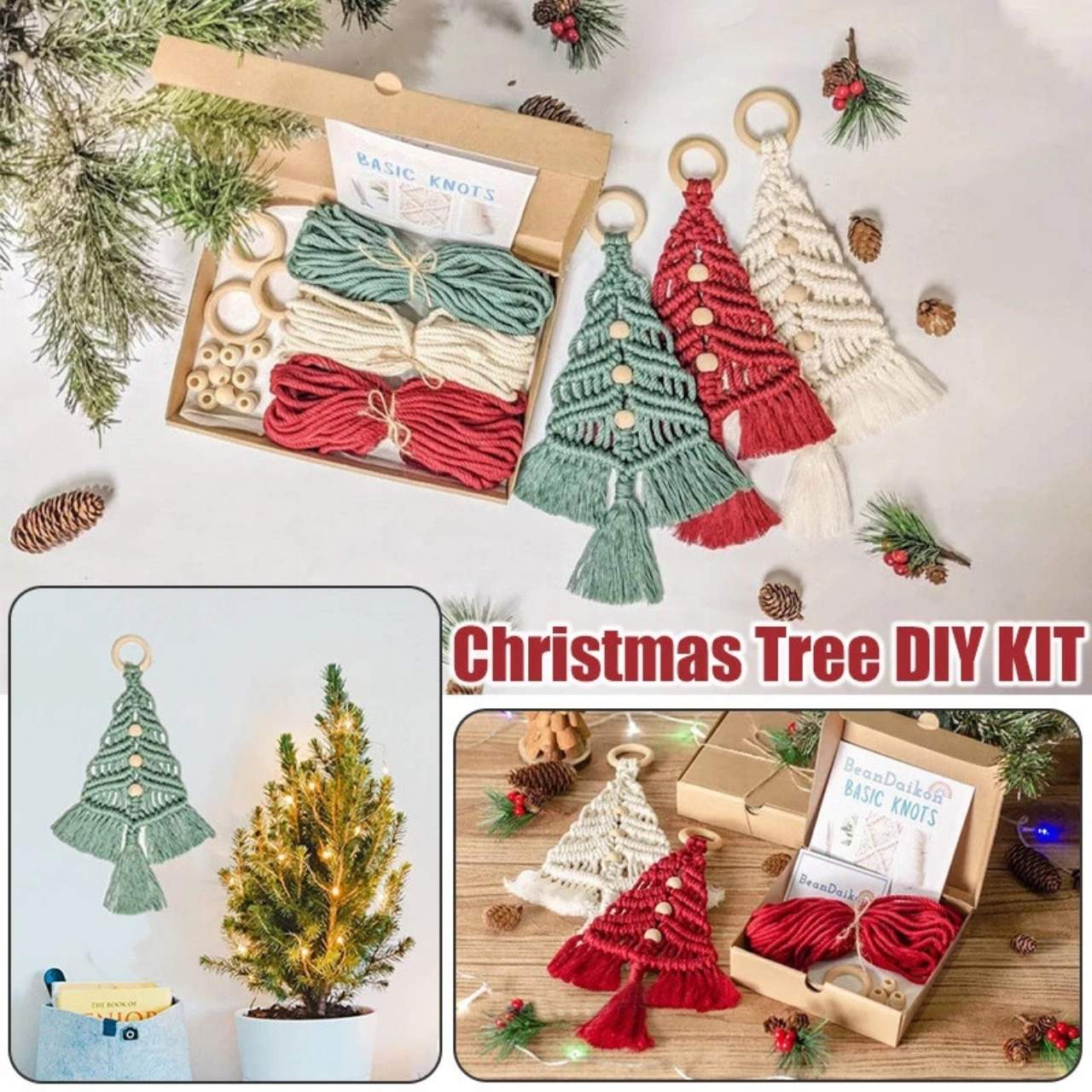 CraftKit, božični makrame komplet za izdelovanje okraskov - Image 2