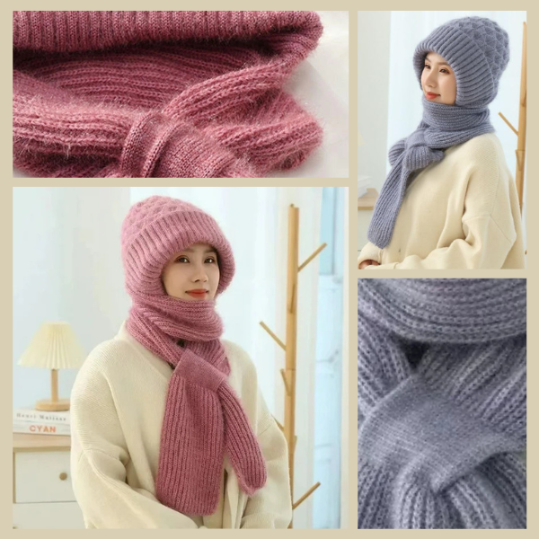HOTHEAD-ROZ, Zimski pleteni šal s kapuco - Image 7