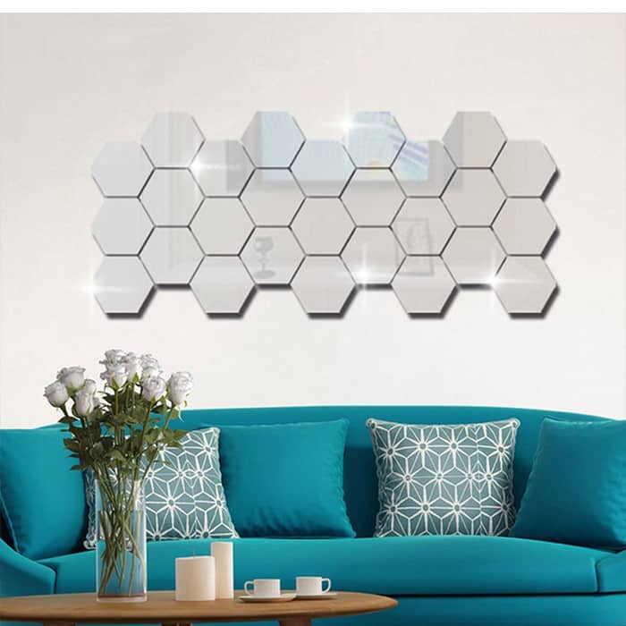 HexagonMirror, samolepljive zrcalne nalepke v obliki šestkotnika (12 kom.) - Image 3