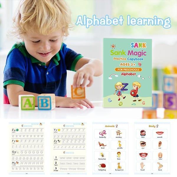 KidBook, 4-delni set delovnih zvezkov za pisanje in risanje z magičnim pisalom, ki se samodejno izbriše - Image 7