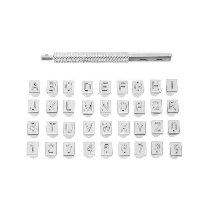 LeatherStamp, 37-delni set črk in številk za natančno žigosanje - Image 1