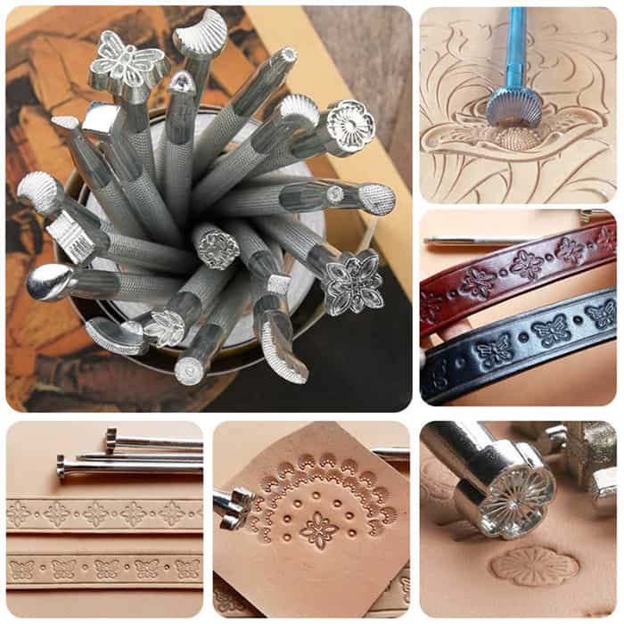 LeatherStampDIY, 20-delni set cvetlic, metuljev in drugih oblik za natančno žigosanje - Image 8