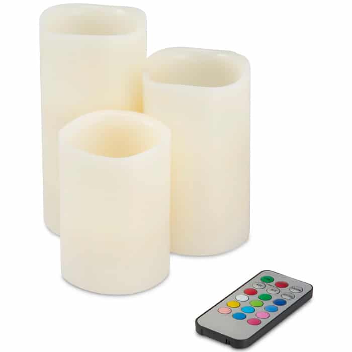 LedCandleSet, komplet 3 elektronskih sveč, ki delujejo na daljinsko upravljanje in imajo videz pravega ognja - Image 1