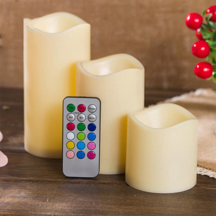 LedCandleSet, komplet 3 elektronskih sveč, ki delujejo na daljinsko upravljanje in imajo videz pravega ognja - Image 3