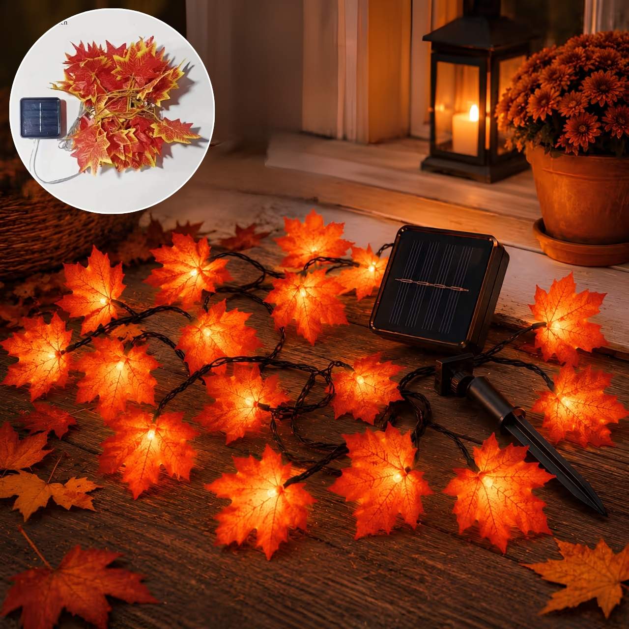 Solarna LED veriga z jesenskimi listi, MapleLeaf - Image 5