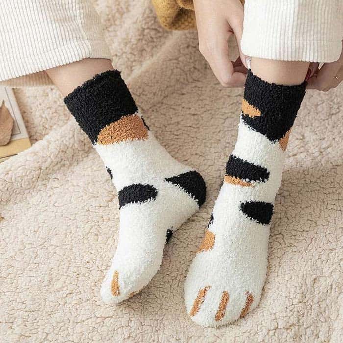 PawSocks, tople nogavice z motivi mačjih ali pasjih tačk (3 pari) - Image 9