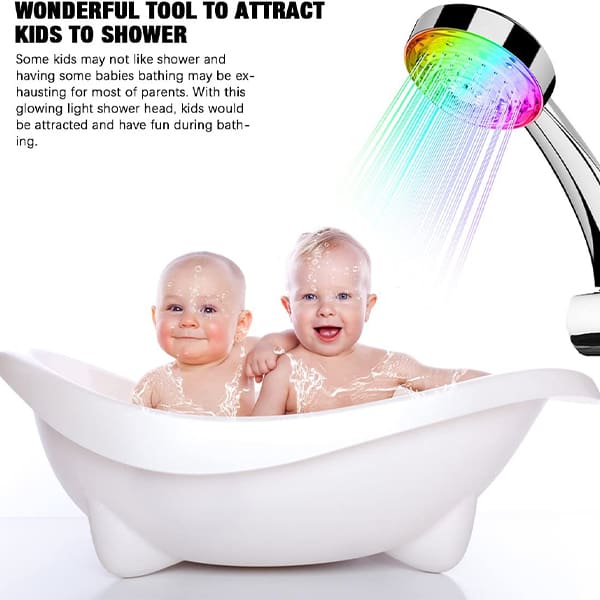 RainbowShower, LED ročna prha, ki spreminja barve med prhanjem - Image 12