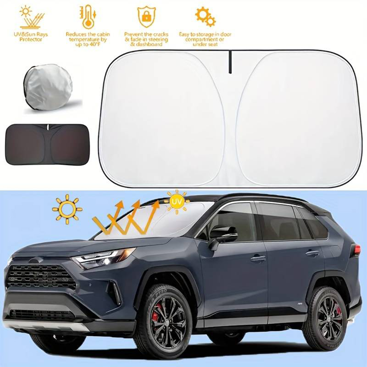 SunVisor, zložljiv senčnik za vetrobransko steklo avtomobila - Image 5