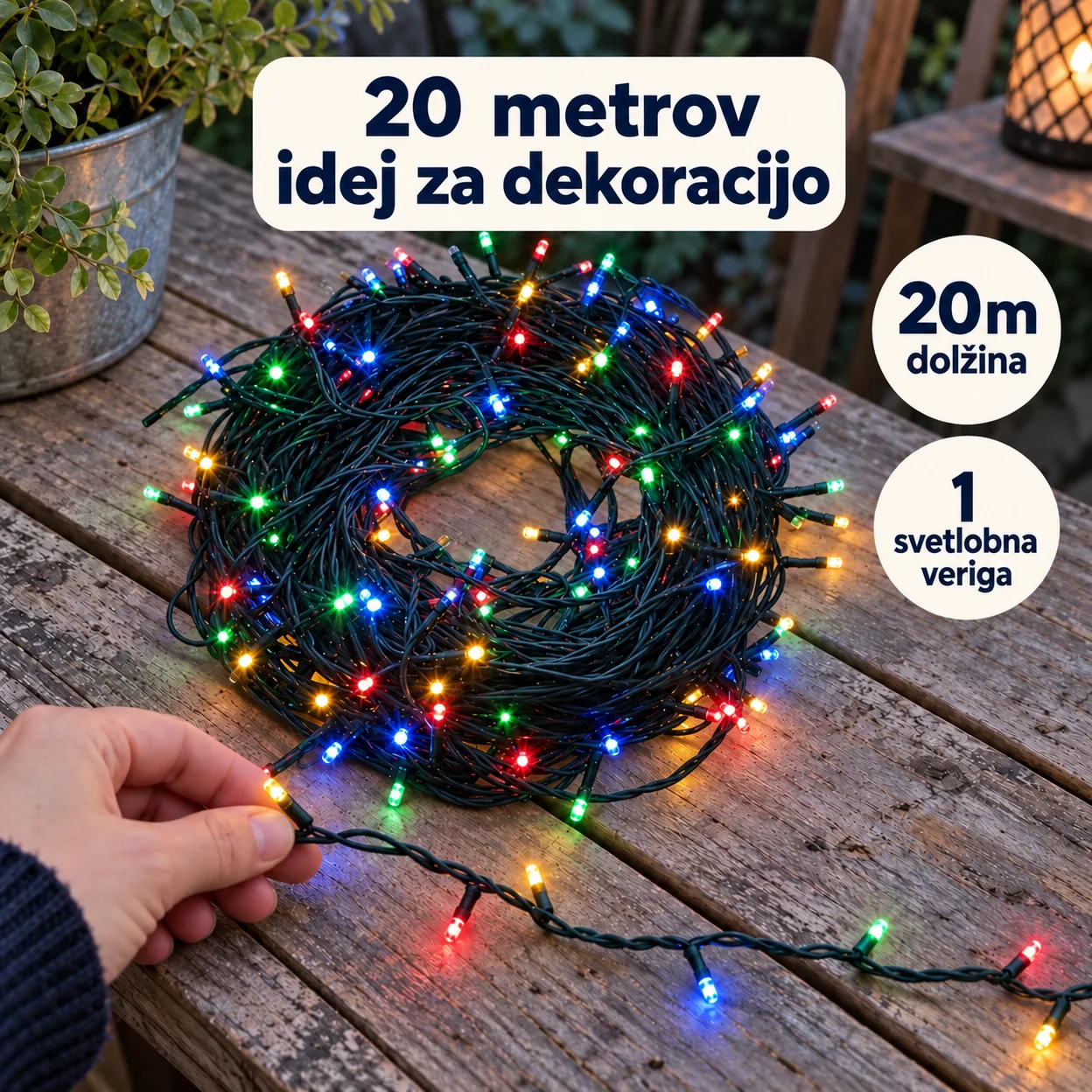 20mLL, večbarvna praznična svetlobna veriga - Image 8