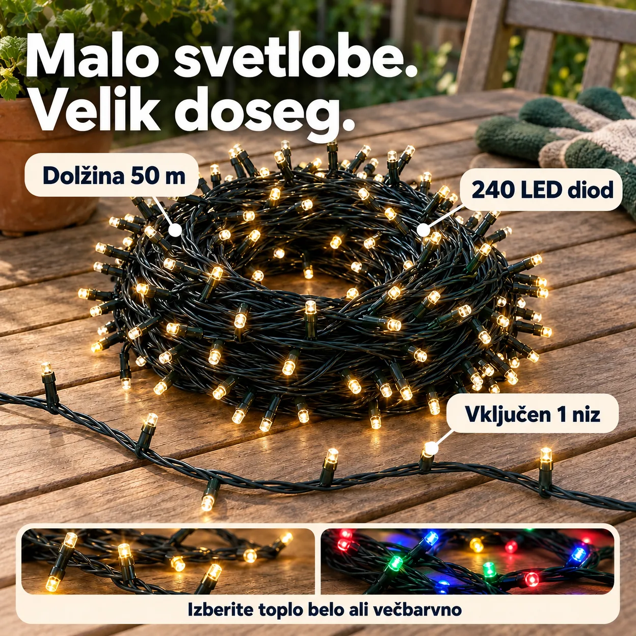 Praznična svetlobna veriga 50mLongLights - Image 2