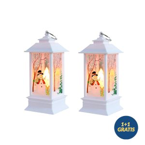 LanternLights, božična lanterna z prijetno svetlobo in bleščicami (1+1 GRATIS - bela in rdeča)
