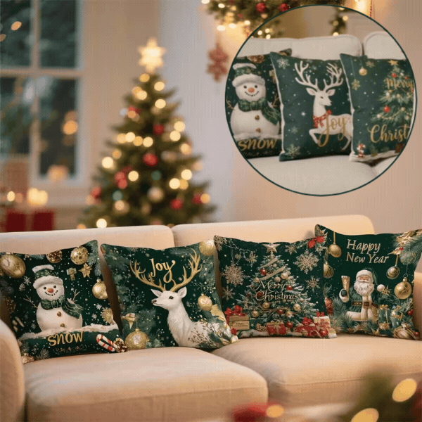 Božične prevleke za blazine (4 kosi), GreenXmass