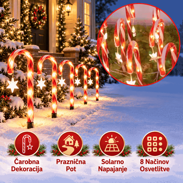 LED božične sladkorne palčke, CaneLights